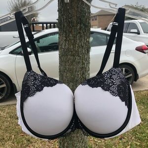 Black and white push up bra